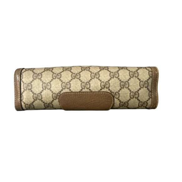 Vintage Gucci Clutch Bag Sherry Line Green/Red  Brown Canvas Authentic - Picture 4 of 12